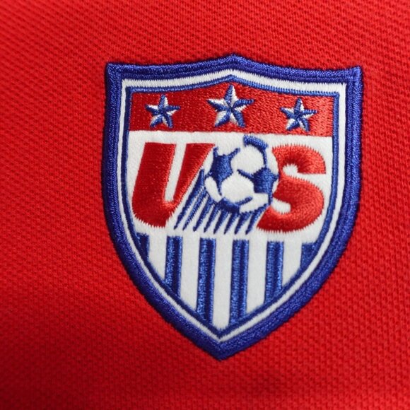 Nike Mens Polo Shirt XL Red US Soccer Team Striped Embroidered - Picture 3 of 8